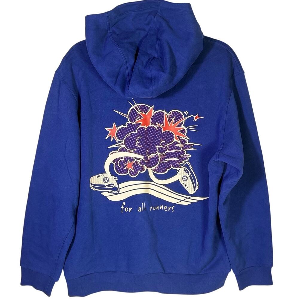 lululemon Women’s Blue For All Runners Graphic Pullover Hoodie Size M NWT
